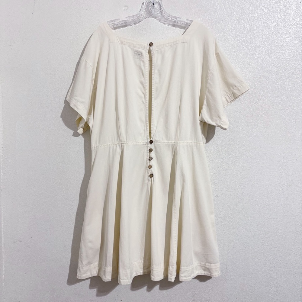Free People Free-Est Breezy Chic Short Sleeve Mini Dress Wet Plaster Cream White - Picture 6 of 11